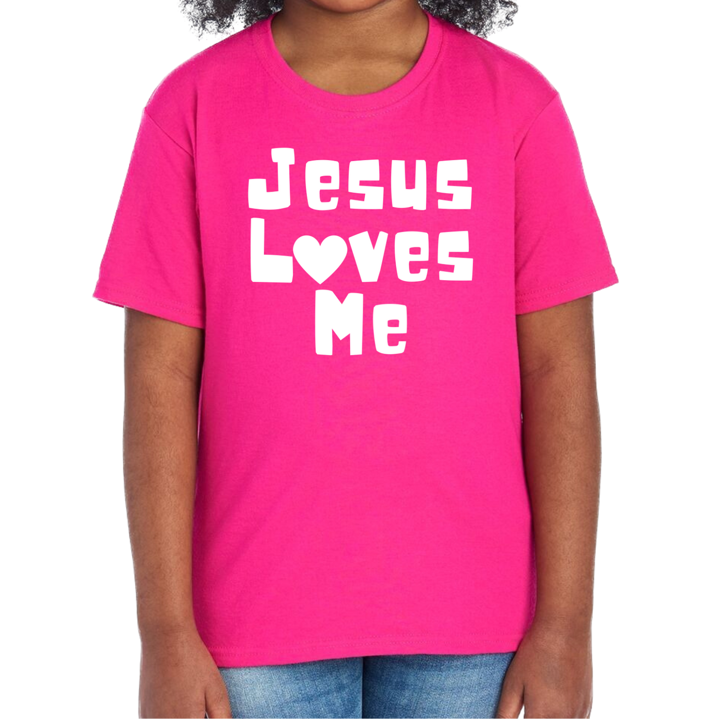 YOUTH Jesus Loves Me Short Sleeve Unisex T-shirt - Solid Colors