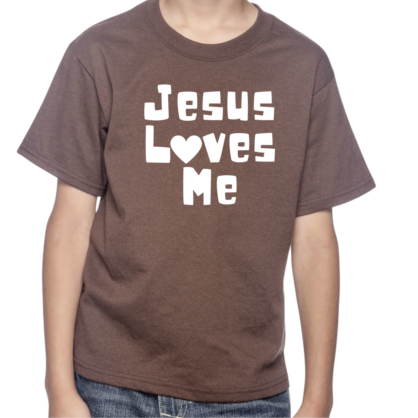 YOUTH Jesus Loves Me Short Sleeve Unisex T-shirt - Solid Colors