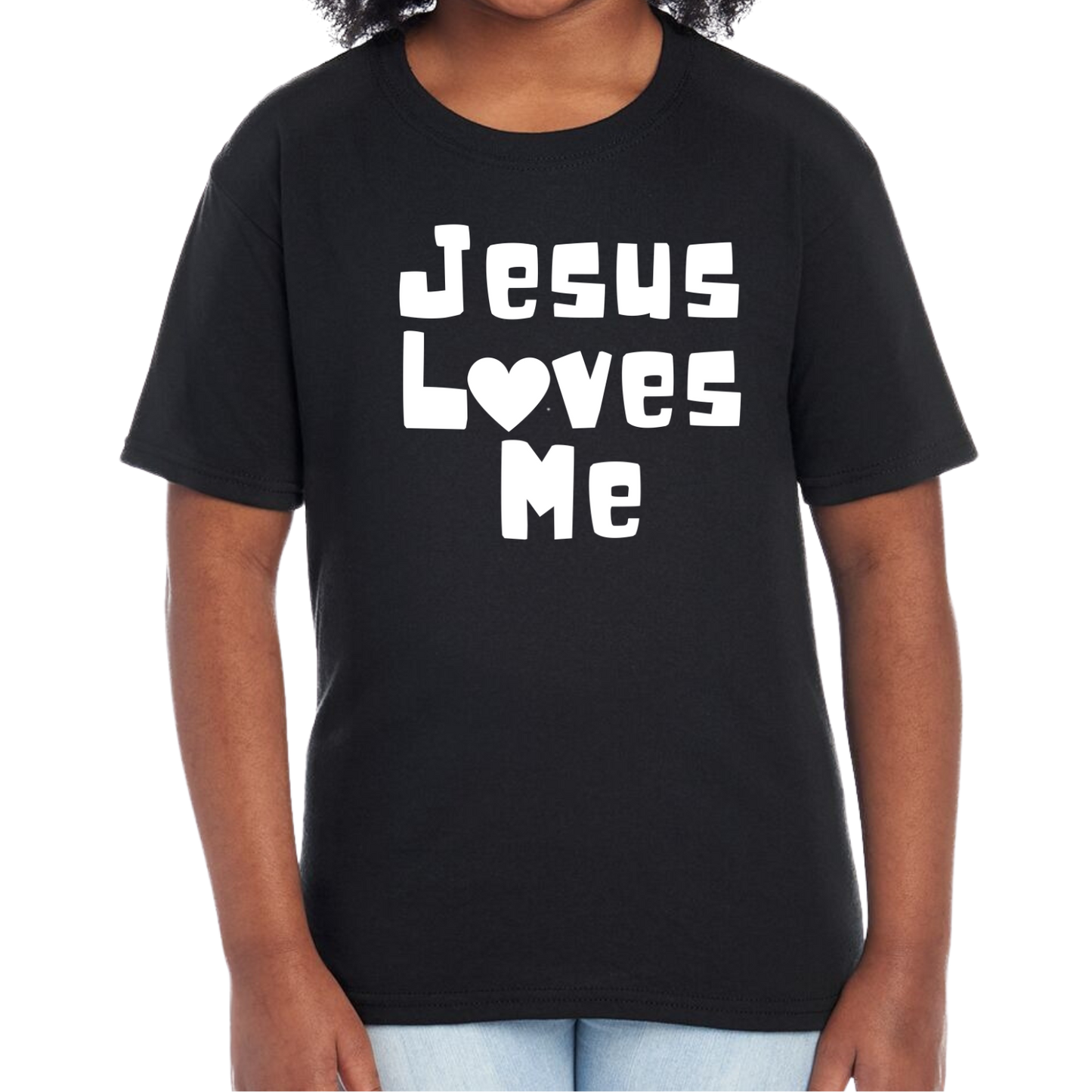 YOUTH Jesus Loves Me Short Sleeve Unisex T-shirt - Solid Colors