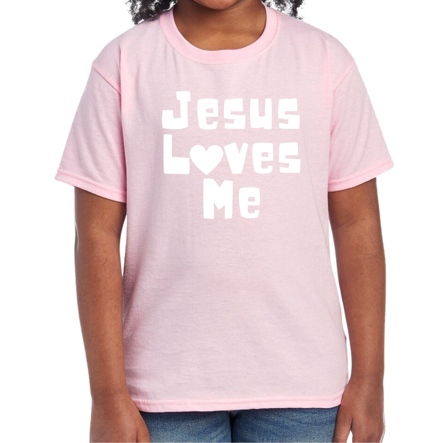 YOUTH Jesus Loves Me Short Sleeve Unisex T-shirt - Solid Colors