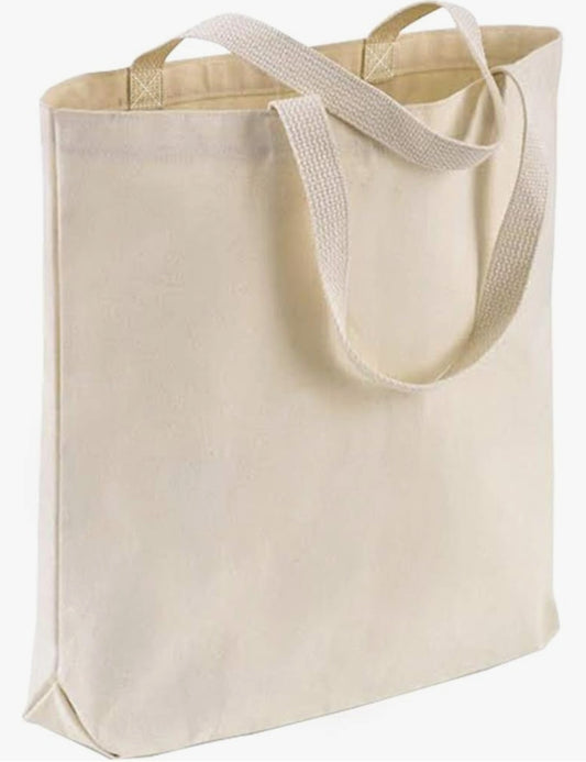 Full Color Design - Customized Sturdy Canvas Tote Bag with Bottom Gusset 15"W x 16"H x 3"G
