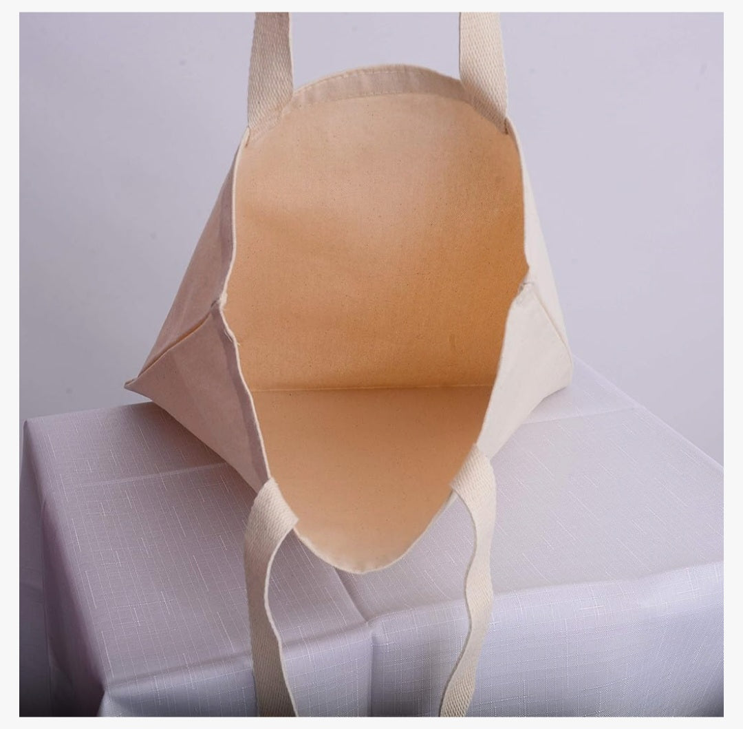 Full Color Design - Customized Sturdy Canvas Tote Bag with Bottom Gusset 15"W x 16"H x 3"G