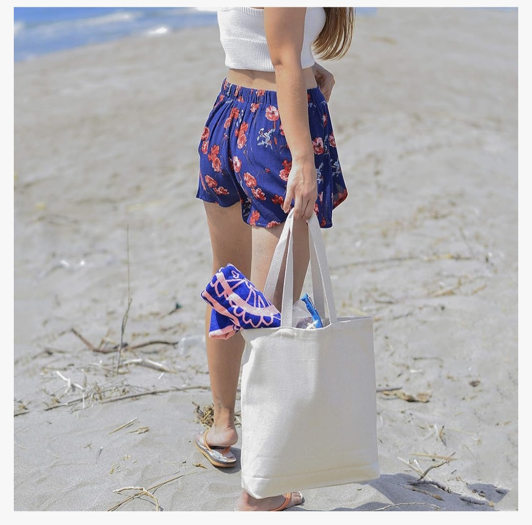 Full Color Design - Customized Sturdy Canvas Tote Bag with Bottom Gusset 15"W x 16"H x 3"G